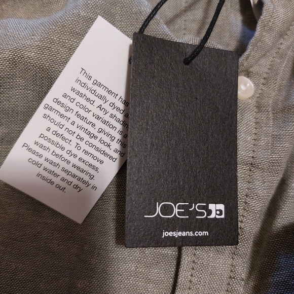 Joe's jeans  men linen blend botton down shirt nwt size XL - Picture 2 of 6